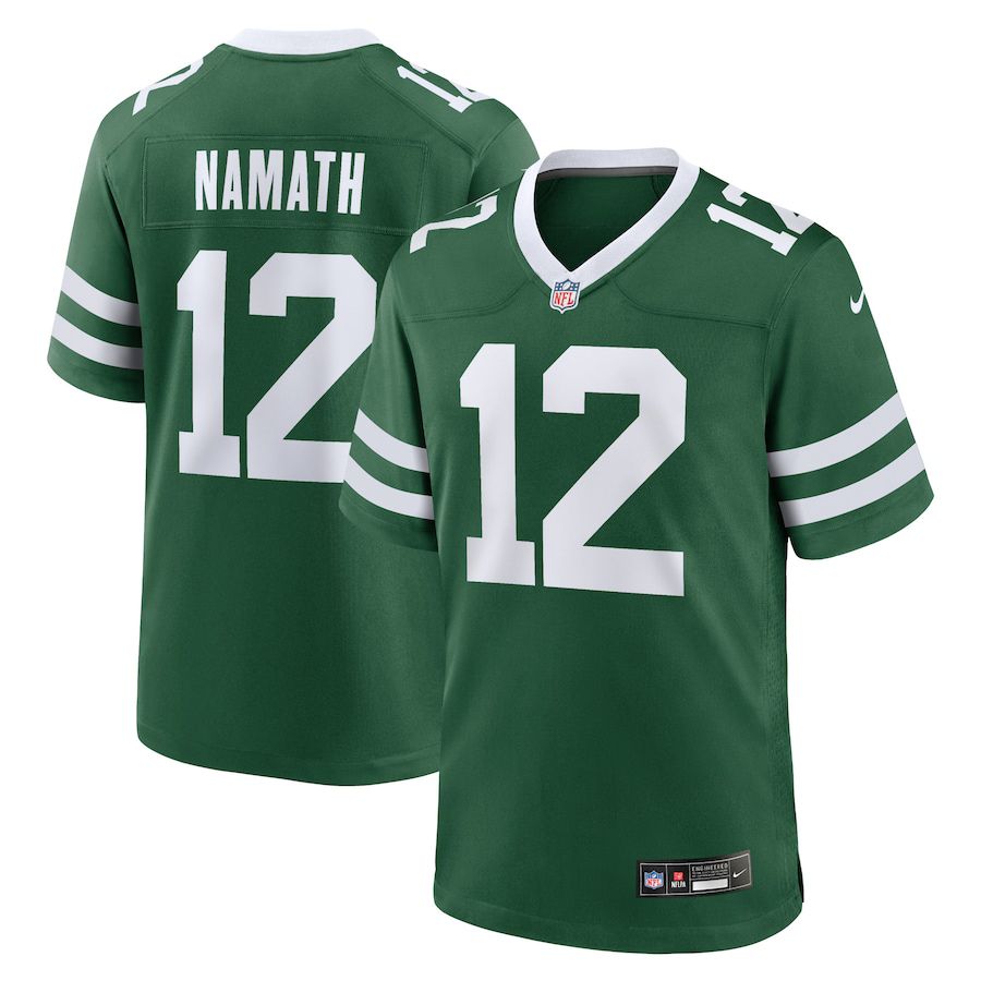 Men New York Jets #12 Joe Namath Nike Legacy Green Game NFL Jersey->->NFL Jersey